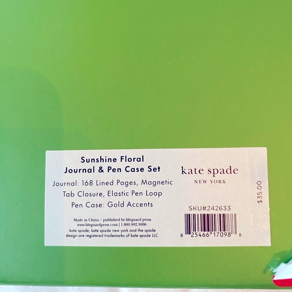 Kate Spade Blue Floral Journal and Striped Pencil Case - Picture 5 of 5